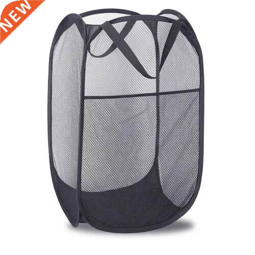 Pop-up Laundry Hamper Strong Mesh Bag with Portable Handles