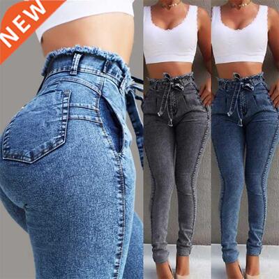 High Waist Jeans For Women Slim Stretch Denim Jean Bodycon T