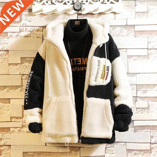 Bomber Jacket Men Winter Thick Warm Fleece Teddy Coat for M