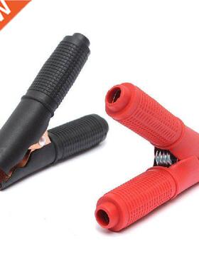 2Pcs Red+ Black Testing 90mm Alligator Clips Car Vehicle