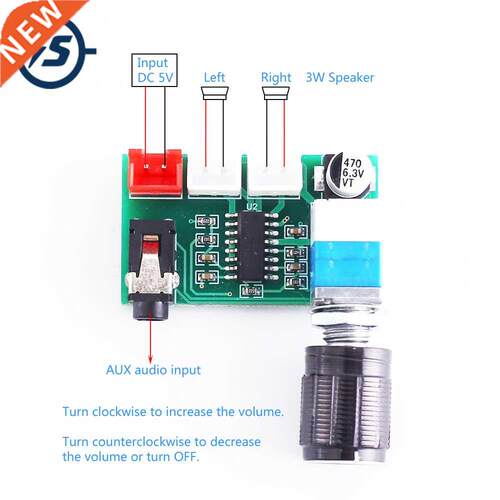 Ve Audio Amplifier Module AUX PAM840 Stereo W+W DC 5V