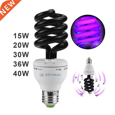 E27 15W 30W 40W 220V Spiral Quartz Fluorescent UV Black Lig