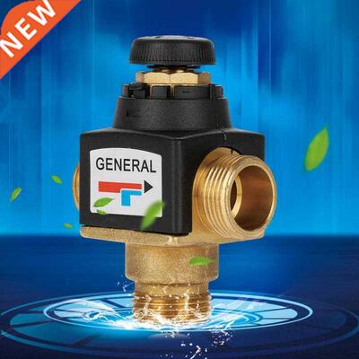 1 Pcs 3 Way External Thread Brass Thermostatic Mixing Valve