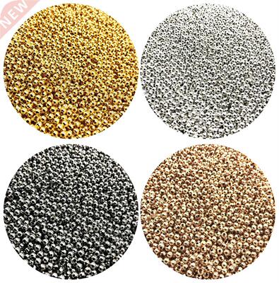 500/200/50pcs 2/4/6mm Gold/Gun black/Bronze Tone Metal Beads