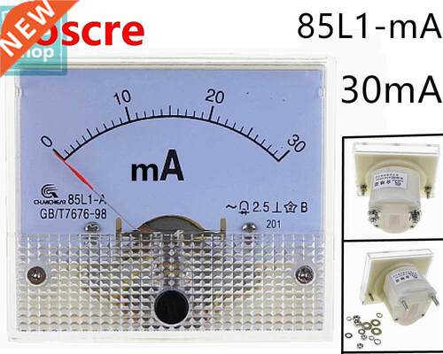 1PCS 85L1-mA 0mA AC White Plastic Shell Analog Panel AMP Me