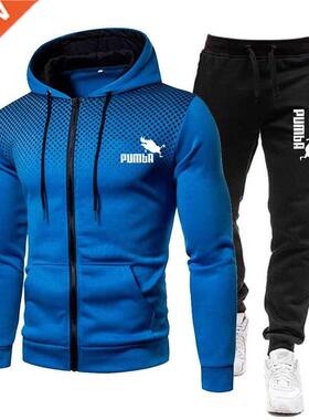 New Winter Men's Clothing Men Sets Printing Hoodie Set Fleec