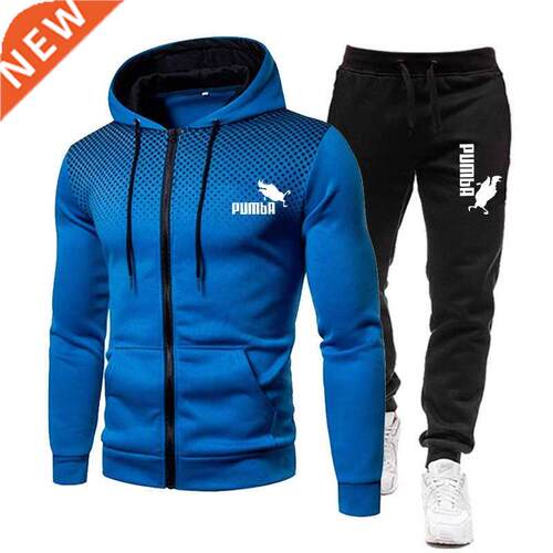 New Winter Men's Clothing Men Sets Printing Hoodie Set Fleec