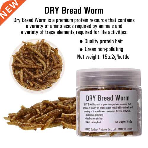 1 Bottle Dry Bread Worm Maggots nsect Bats Hgh Proten Ca