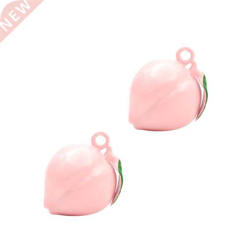 2 Pcs Bells Pendant Accessories Simulation Peach with Leaf