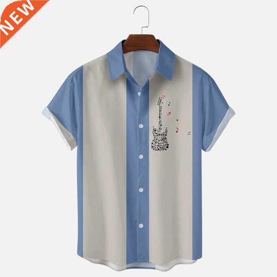 2022 Summer Short Sleeve Hawaiian Open Button Shirt Men's 3D