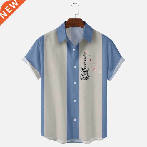 2022 Summer Short Sleeve Hawaiian Open Button Shirt Men's 3D