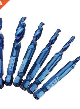 6Pcs M3-M10 Combination Drill Tap Bit Set HSS 6542 Blue Na n