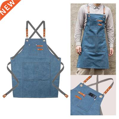 For Grill Restaurant Chef Work Apron With Pockets Canvas