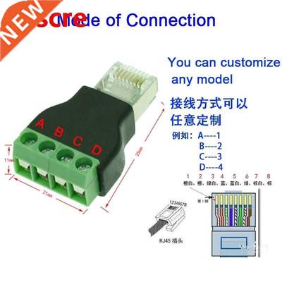 RJ45 male to 4Pins Screw Terminal Adaptor RJ45 to 485, RS22