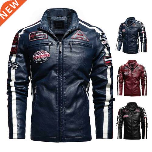 Aliksada Men Autumn Winter New Fashion Motor Biker Leather J