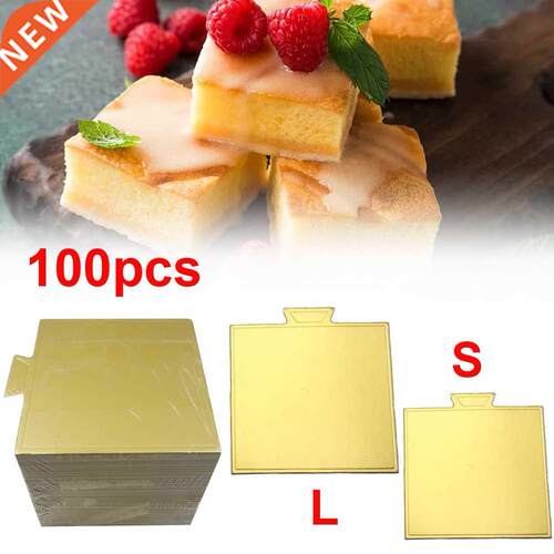 100pcs Mini Cake Boards Square Gold Mousse Cake Cardboard