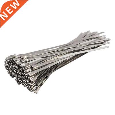 100pcs 7.9 Inches Exhaust Wrap Coated Locking Cable Zip Ties