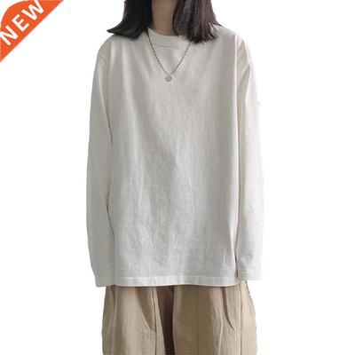 Women Long Sleeve T-shirt Oversized Casual Basic Solid Femal