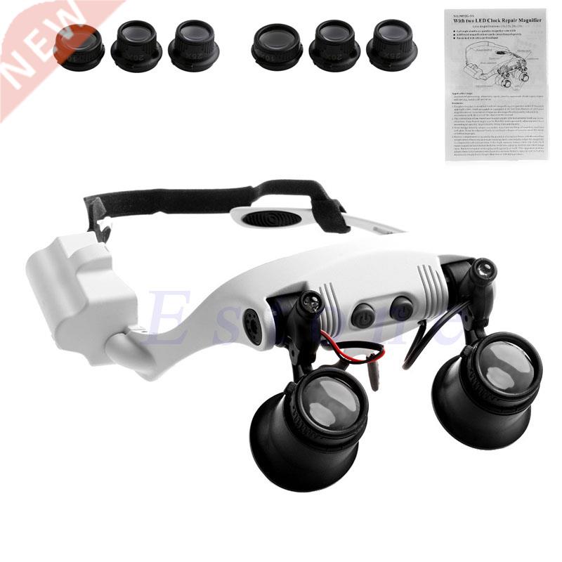 LED Magnifying Eye Magnifier Glasses Loupe Jeweler Watch Rep