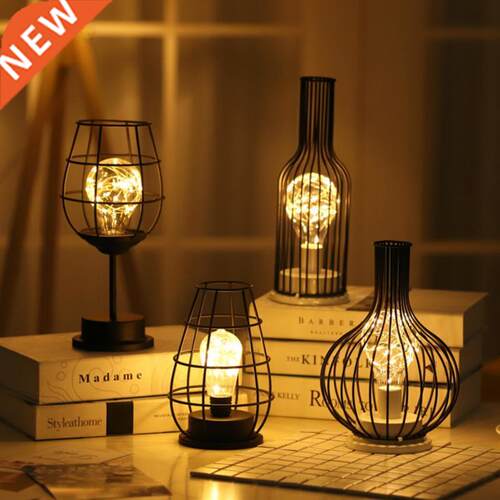 Metal Lantern LED Night Light Aa Battery Powered Small Size