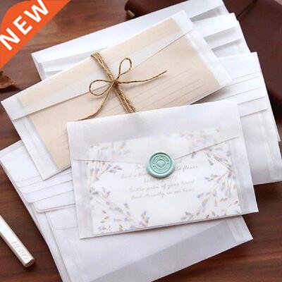 10/20PCS Blank Translucent Vellum Envelopes Set