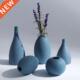 European Vases Modern Ceramic Flower Frosted Blue