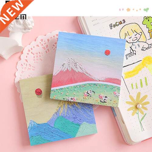 50/80Sheets Oil Painting Landscape Writing Paper Sticky Mem