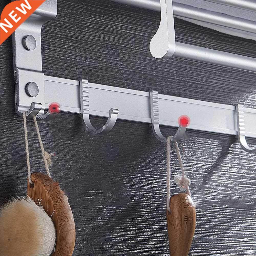 bright silver towel rack with movable hook aluminum holder b