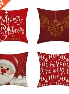 Christmas Storefront Square Pillowcase Home Decor Linen