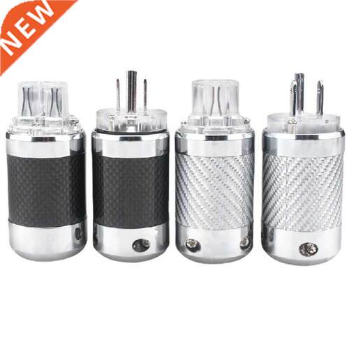 Hi-end Carbon Fiber Audio Adapter US Power Plug Rhodium Plat