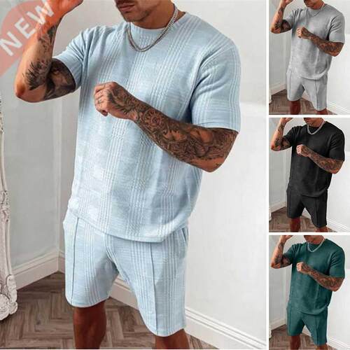 2021 Summer New Tracksuit Men Casual Sports Set Solid Color