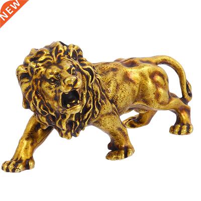 Mini Feng Shui Lion Ornament Desktop Brass Lion Adornment