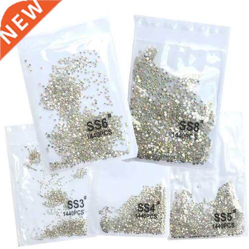 Top Gillter SS3-SS8 1440pcs Crystal AB gold 3D Non Hotfix Fl