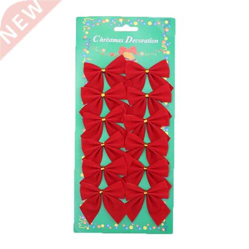 12pcs/lot Christmas Tree Decoration Bowknot Ornament Xmas Tr