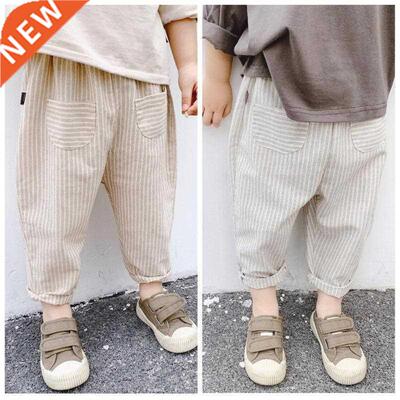 2020 Spring Autumn Clothes Cotton Striped Baby Boys Girls Pa