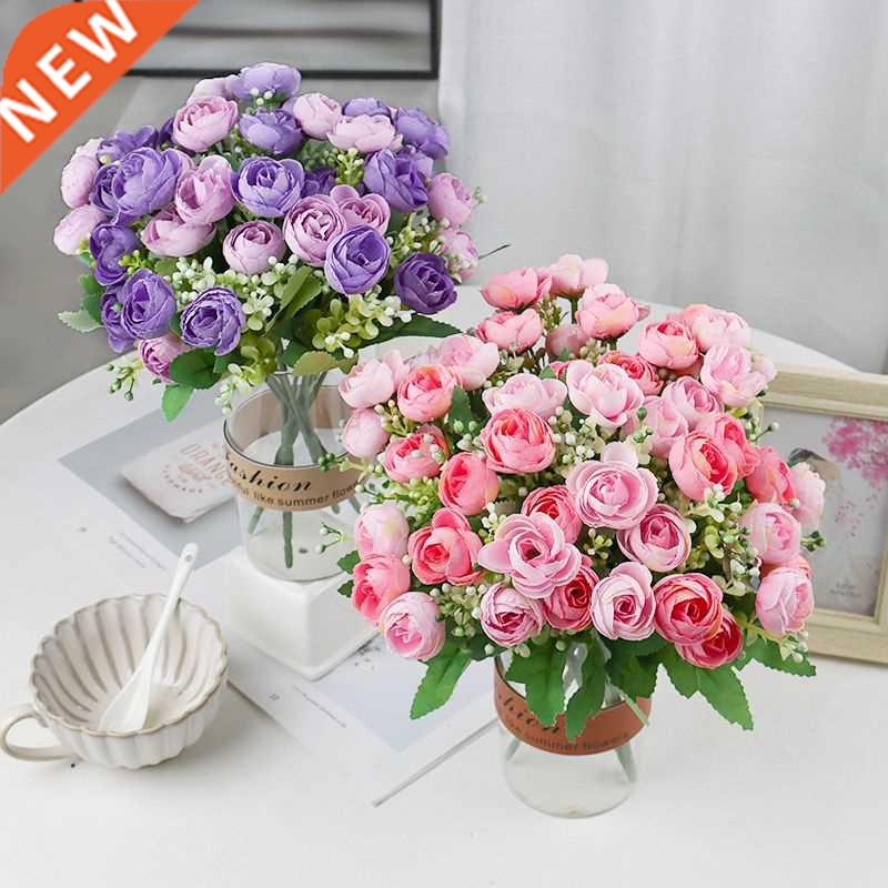 Artificial Flowers Simple 10 Heads Bouquet Rose Silk High E图片