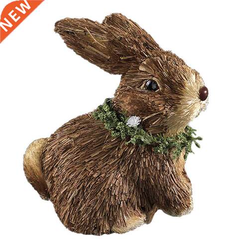1Pc Hand-woven Rabbit Adornment Emulation Desktop Decor