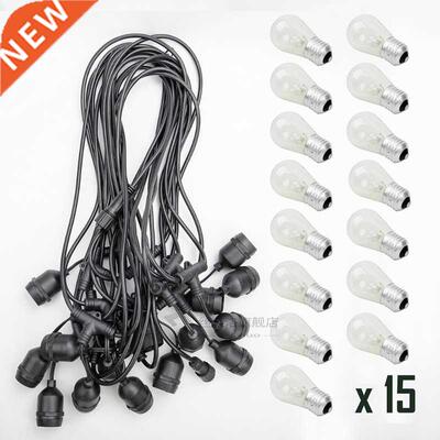 Wterproof Hevy Duty 15M Outdoor Edison Bulb String lights