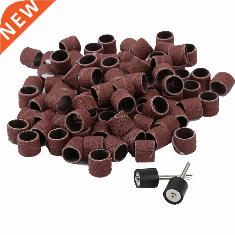 100Pcs Dremel Accessories 12.5mm Grit 80# Sanding Bands +2Pc