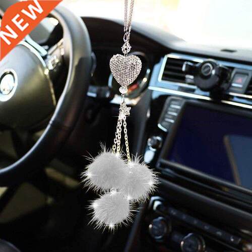 Bling Car Mirror Accessories for Women Bling Love Heart and