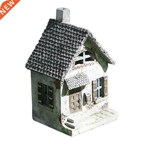 Cute Resin Desktop Cabin Village Miniature Garden Small