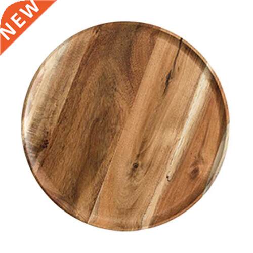 Wooden Round Serving Tray Snacks Food Storage Dish for Hotel