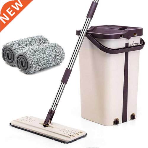New Kitchen Floor Cleaner Flat Squeeze Spray Mop Bucket Hand