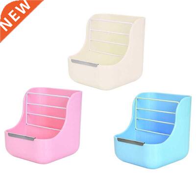 2 in 1 Grass/Food Feeding Double Bowls Rabbit Hay Feeder Rac