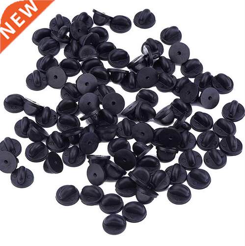 50pcs Colorful PVC Rubber Pin Safety Backs Butterfly Clutch