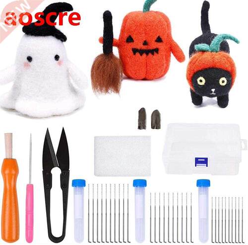 3 Packs Halloween Needle Felting Starter Kit with Instructi
