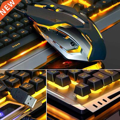 104 keys Gaming Mechanical Keyboard Mouse Set V1 USB Wired E