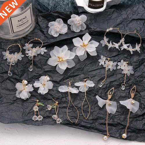 2021 Fashion nd White Acrylic Flower Drop Earrings Female Ac