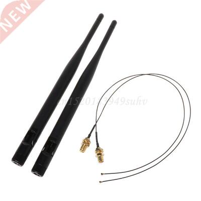 2x 6dBi M.2 IPEX MHF4 U.fl Cable to RP-SMA Wifi Antenna Sign