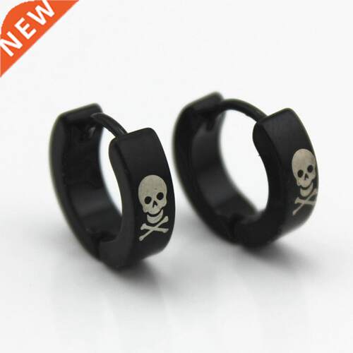 Men and women vintage black skull head pattern Cool 4mm Widt